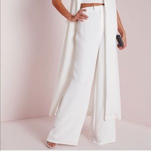 White crepe pants